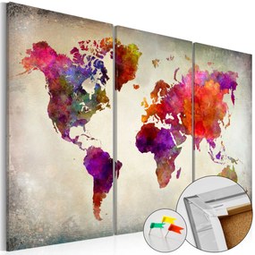 Artgeist Obraz na korku - Mosaic of Colours [Cork Map] Veľkosť: 90x60