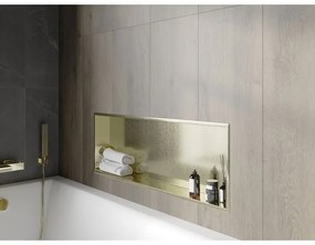 Mexen X-Wall-R, polička na zapustenie na obklad s golierom 90 x 30 cm, zlatá lesklá, 1950903010