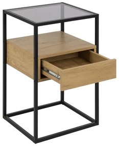 Nočný stolík ZEIN dub/čierna