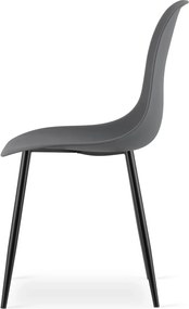 Tmavosivá stolička OSAKA s čiernymi nohami