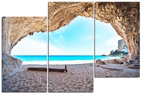 Obraz na plátne - Výhľad na pláž z jaskyne 140D (150x100 cm)