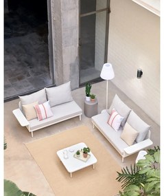 Biela hliníková záhradná rohová pohovka so stolíkom Kave Home Zaltana