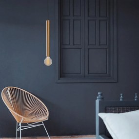 Závesné svietidlo v zlatej farbe s kovovým tienidlom ø 4 cm Tempo – Opviq lights