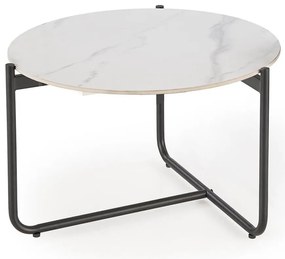 Konferenčný stolík Acuna biela mramor/čierna