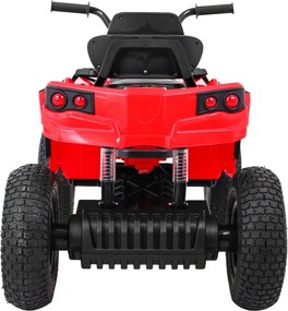 Ramiz Detská štvorkolka poháňaná vzduchovou batériou Červená + nafukovacie kolesá + rádio MP3 + pomalý štart