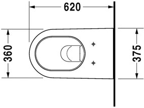 Duravit Starck 2 - Závesné WC, 4.5 l, 375 x 620 mm, biele 2533090000