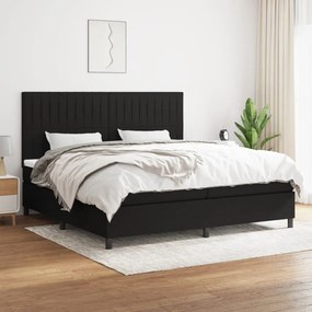 Boxspring posteľ s matracom čierna 200x200 cm látka 3141963