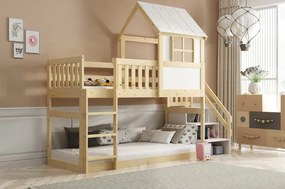 Interbeds Poschodová posteľ Antresola Domček so schodíkmi 200cm x 90cm