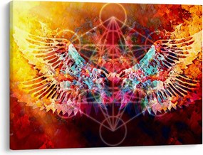 Obraz - Merkaba s krídlami, abstrakcia (70x50 cm)
