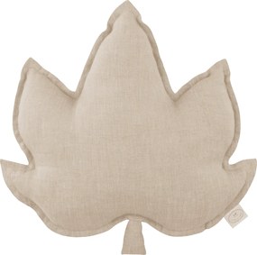 Ľanový vankúš javorový list prírodný 43x43 cm