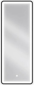 Mexen Coro podsvietené kúpeľňové zrkadlo 45 x 120 cm, LED 6000K, proti zahmlievaniu, čierny rám - 9817-045-120-611-70