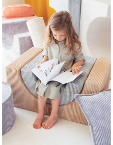 Svetlohnedé menčestrové penové ihrisko 75x49x37 cm Rainbow Montessori – Wigiwama