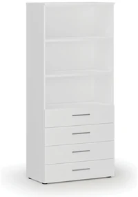 Kancelárska skriňa so zásuvkami PRIMO WHITE, 800 x 420 x 1781 mm, biela