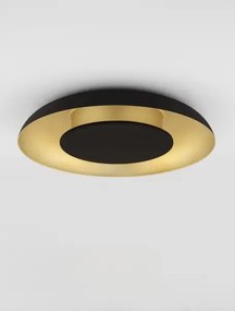 LED stmievateľná čierno-brúsená zlaté moderné stropné svietidlo Epos 40