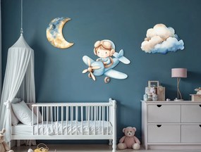 drevko |  Detská dekorácia Lietadielko s malým pilotom  48 x 1395 cm