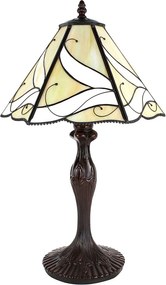 Béžová stolná lampa Tiffany Rio - Ø 31*43 cm E27/max 1*40W