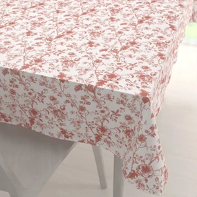 Biante Bavlnený obdĺžnikový obrus Sandra SA-640 Lososové kvety na bielom 140x220 cm
