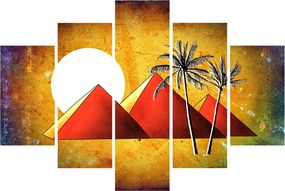 Obraz maľovaných egyptských pyramíd (150x105 cm)
