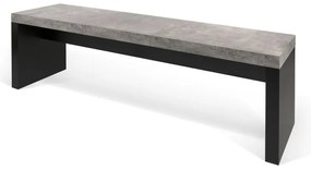 Čierno-sivá lavica v betónovom dekore TemaHome Detroit, 140 x 43 cm