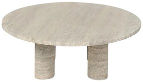 Béžový kamenný okrúhly konferenčný stolík ø 75 cm Volos – Blomus