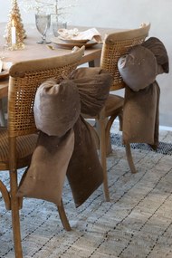 Mocca zamatová mašľa vankúš s trblietkami – 40*50 cm