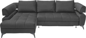 Rohová sedacia súprava Paris, antracitová látka, ľavý roh