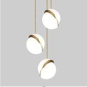 Toolight Toolight, závesná stropná lampa akrylová guľa 1xE27 APP481-1CP, biela-zlatá, OSW-00598