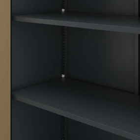 Kovová spisová skrinka BEATA, 900 x 930 x 400 mm, Eco Design: antracitová/ orech