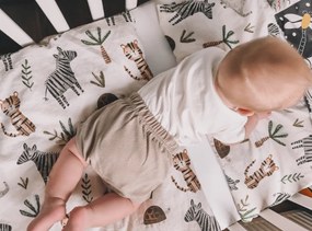 Krepové obliečky do postieľky Renforcé JUNGARI krémové Rozmer obliečky: 45 x 65 cm | 90 x 140 cm