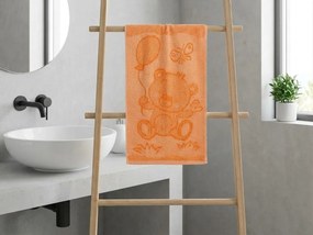 Detský uterák BEBÉ medvedík oranžový 30x50 cm