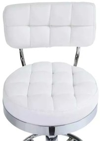 LuxuryForm DESIGN Stolička LEON na striebornej základni s kolieskami -    biela
