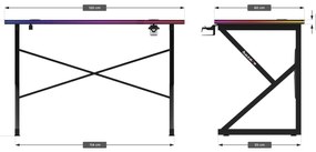 PC stolík Hyperion 1.7 (čierna + viacfarebná) (s LED osvetlením). Akcia -20%. Vlastná spoľahlivá doprava až k Vám domov. 1087498