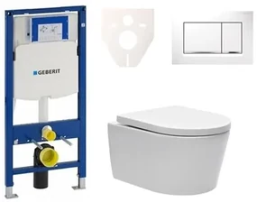 Cenovo zvýhodnený závesný WC set Geberit do ľahkých stien / predstenová montáž + WC SAT Brevis SIKOGES3W5