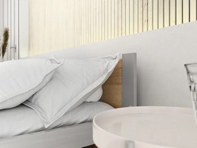 Posteľ IKAROS 180 x 200 cm, dub artisan/sivá Rošt: S latkovým roštom, Matrac: Bez matraca