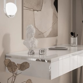 ZÁVESNÁ KONZOLA NESSIE BIELY LESK + STRIEBORNÁ