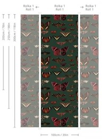 WALLCOLORS Butterflies Vert Wallpaper - tapeta POVRCH: Prowall Eco