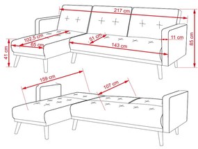 Rozkladacia rohová sofa Catini Anabel - Hnedá