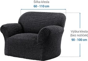 Bielastické poťahy CRISTINA antracitová kreslo (š. 60 - 110 cm)