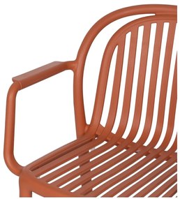 V terakotovej farbe plastová jedálenská stolička Alia – Ixia