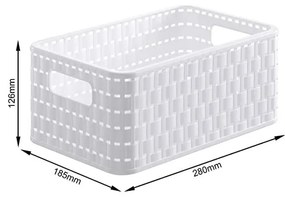 Biely úložný košík z recyklovaného plastu Country - Rotho