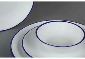 Jedálenská súprava 24 ks biela/modrá/porcelán