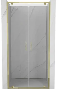 Mexen Exo, dvojité výklopné sprchové dvere 70 cm, číre sklo, zlatá, 8182-070-000-50-00