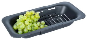 Čierne rozšíriteľné cedidlo Wenko Black Outdoor Kitchen Sivo