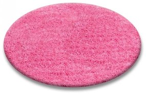 Kusový koberec Shaggy Roy ružový kruh 120cm