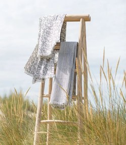 2ks čierno-biely bavlnený obrus/ pléd so strapcami Indi Zwart - 273*134*0,5cm