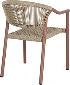 Červená/v prírodnej farbe kovová záhradná stolička Canarias – Bizzotto