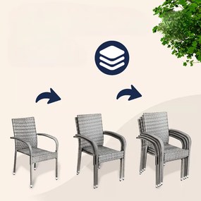 InternetovaZahrada Ratanové stoličky Comfort 4 ks - sivá