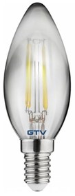 Teplá biela filamentová žiarovka E14, 4 W – GTV