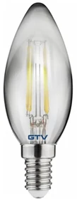 Teplá biela filamentová žiarovka E14, 4 W – GTV
