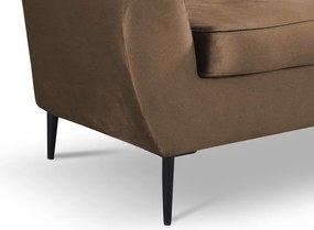 Trojmiestna pohovka Olivio, svele hnedá  zamatová látka